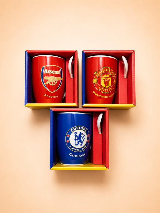 Football Club Ceramic Mug With Spoon