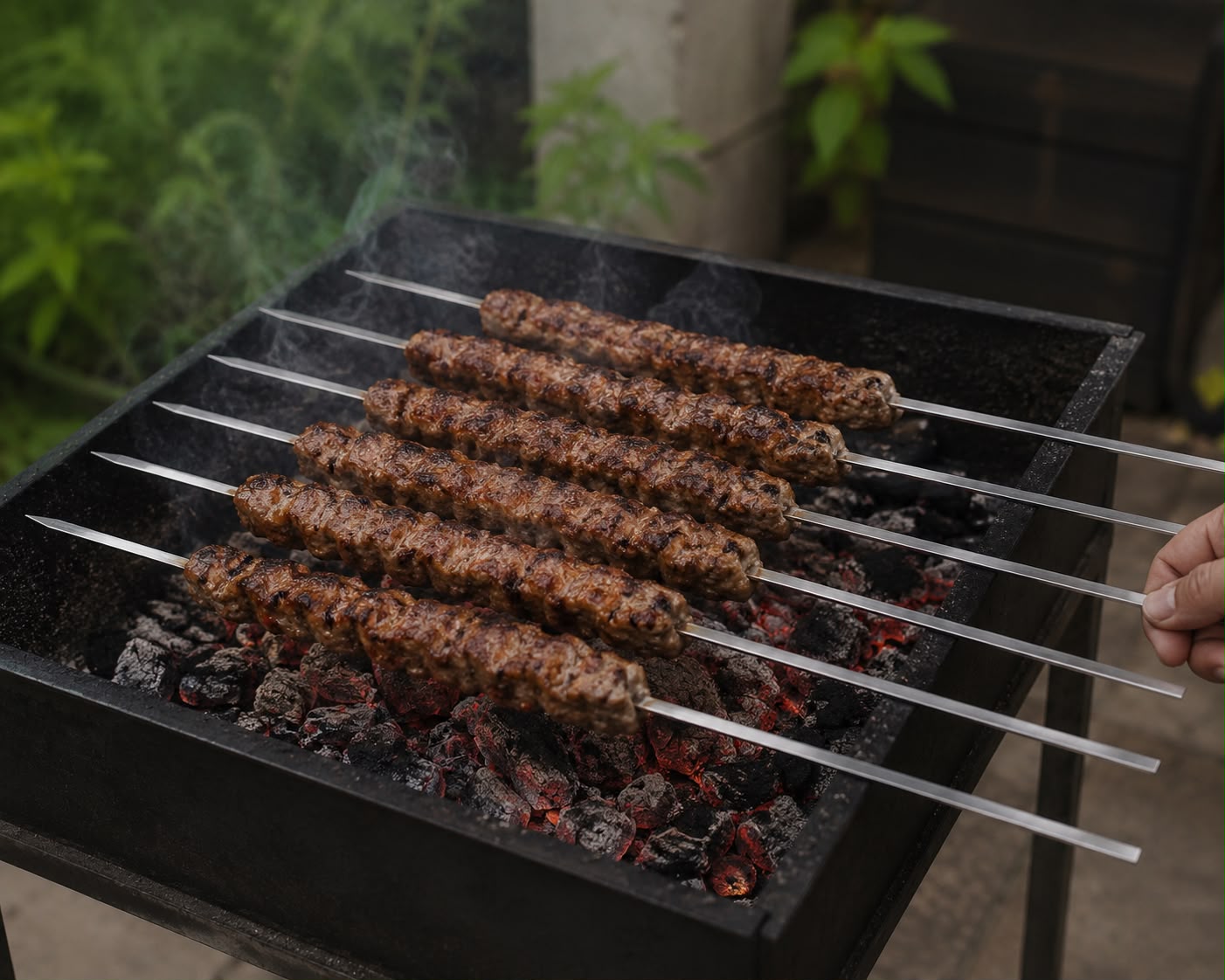 304 Stainless Steel BBQ Skewers – Set of 6