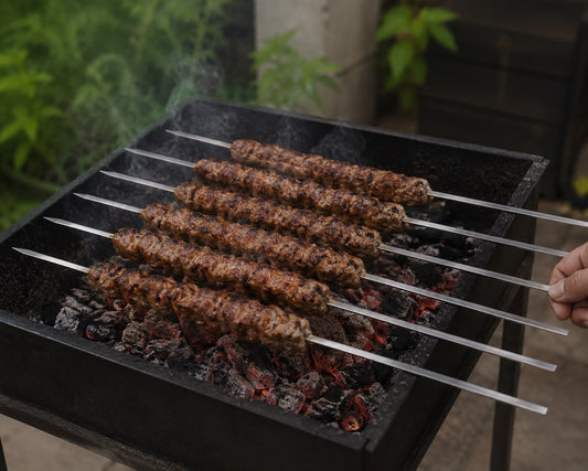 304 Stainless Steel BBQ Skewers – Set of 6