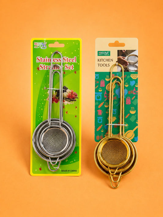 3-Piece Stainless Steel Tea Strainer Set