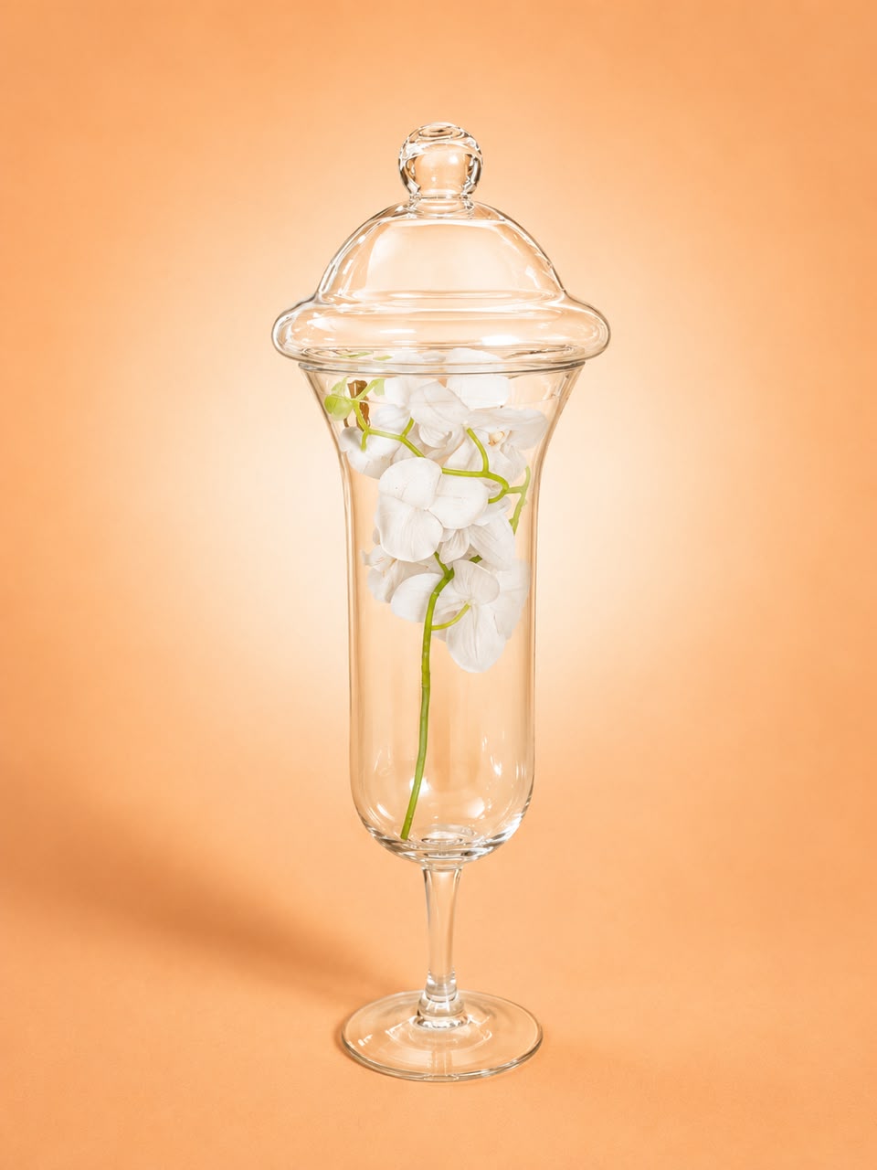 Glass Decorative Vase with Lid