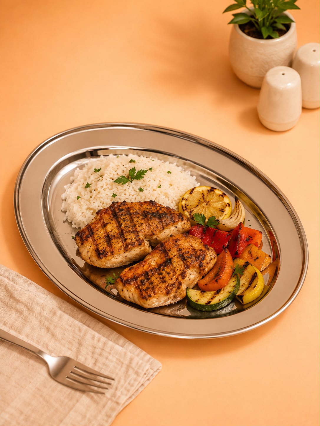 Stainless Steel Oval Serving Tray