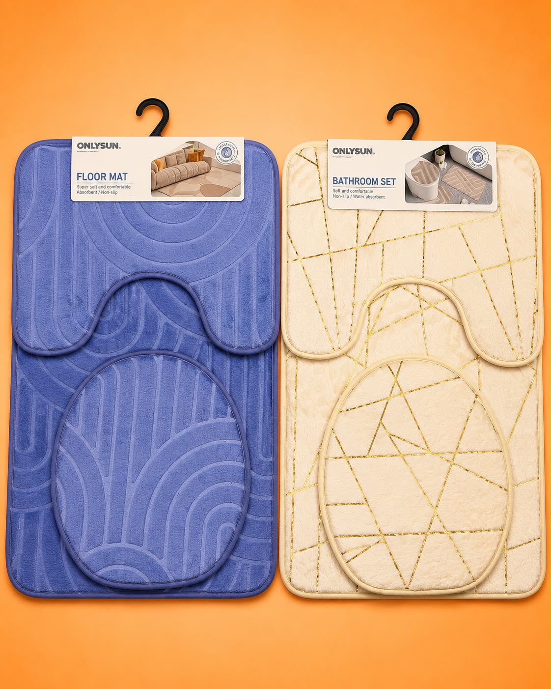3-Piece Bathroom Mat Set