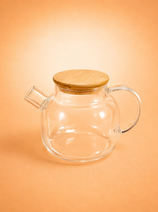 Glass Teapot with Bamboo Lid