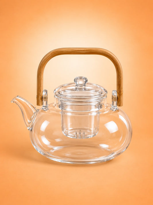 Glass Teapot with Bamboo Handle