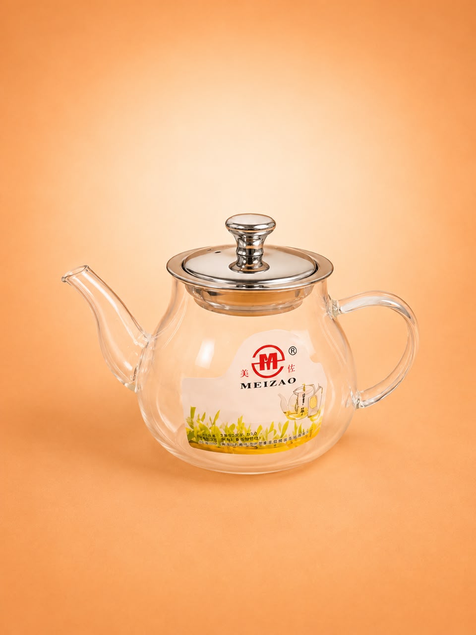 Glass Teapot with Stainless Steel Lid
