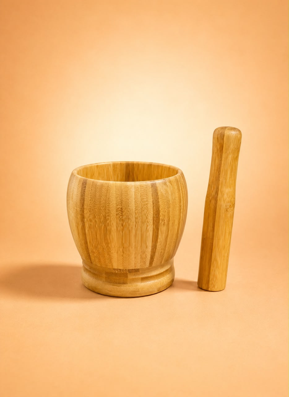 Bamboo Mortar & Pestle
