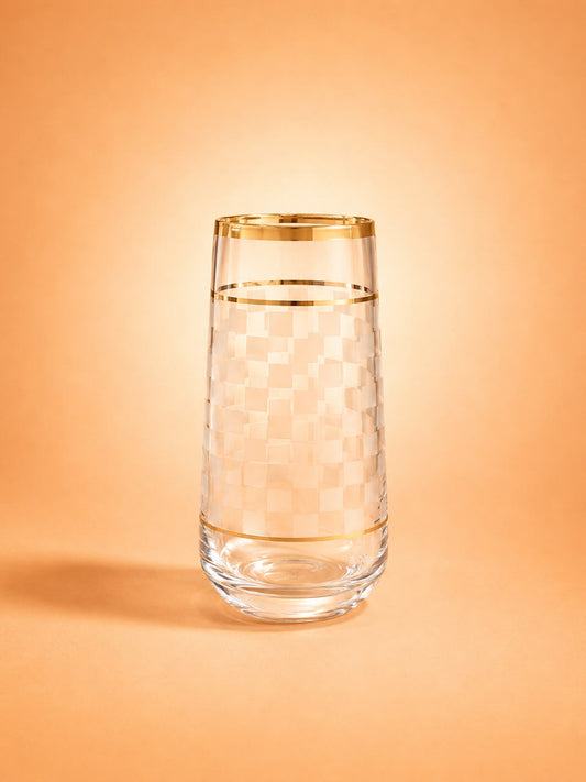 6-Piece Gold Rim Glass Tumbler Set (480 ml)
