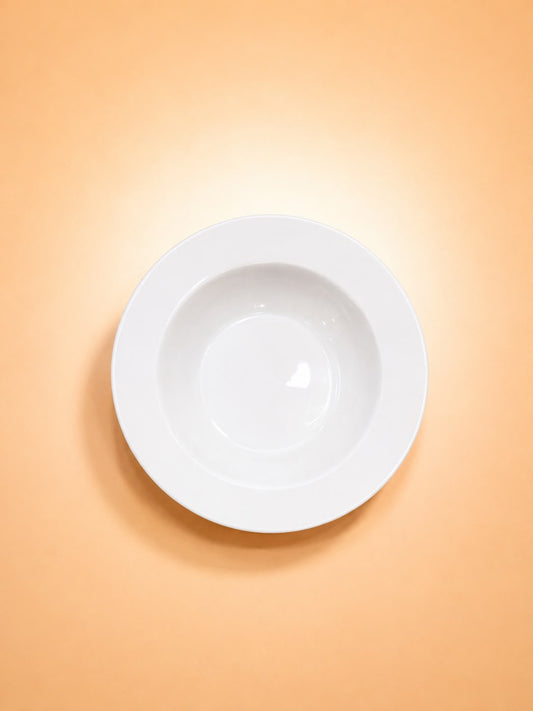 33cm Modern White Salad Bowl – Sold by Piece