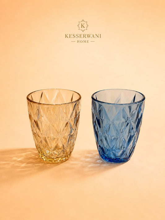 6pcs Faceted Glass Tumbler