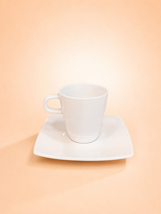 White Coffee Cup & Saucer – 6×6