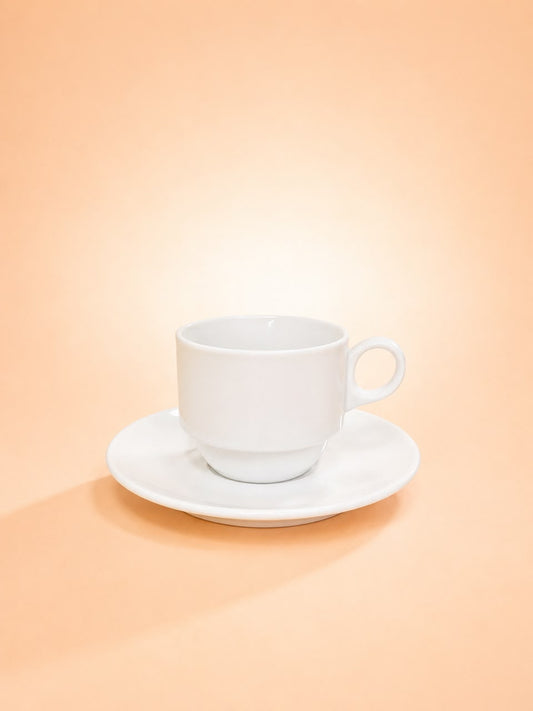 White Coffee Cup &Saucer – 6×6
