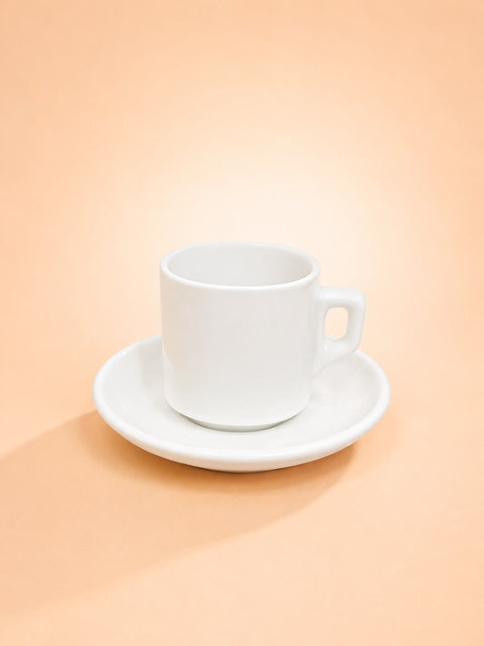 Classic White Tea Cup & Saucer – 6×6