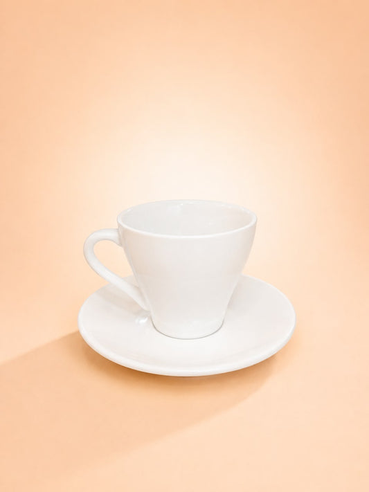 Classic White Tea Cup & Saucer – 6×6