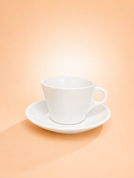 Classic White Tea Cup &amp; Saucer – 6×6