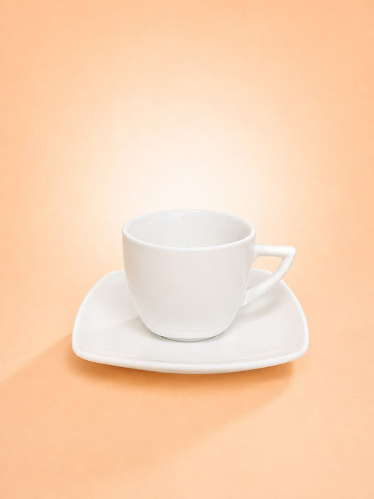 Classic White Tea Cup & Saucer – 6×6