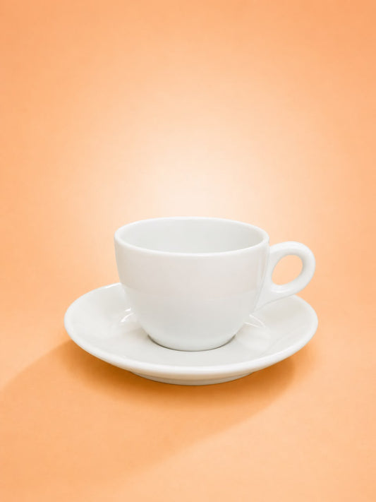 Classic White Tea Cup & Saucer – 6×6