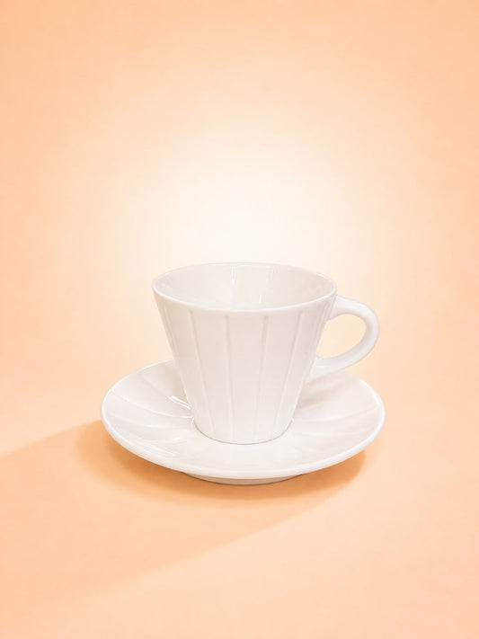 Classic White Tea Cup & Saucer – 6×6