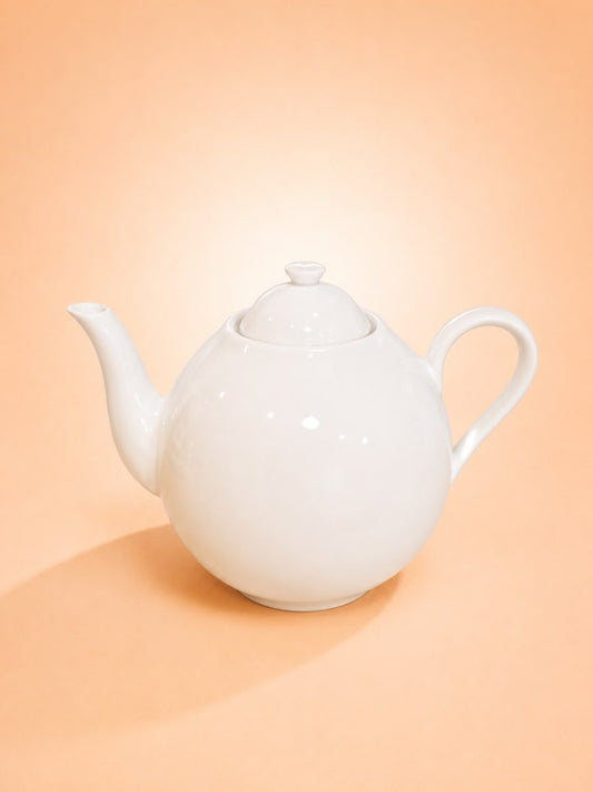 2L White Ceramic Teapot