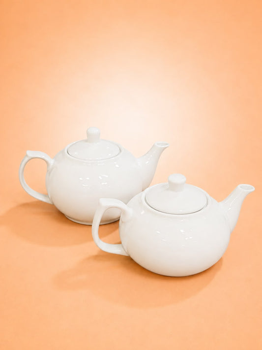 Classic White Ceramic Teapot – 0.5L & 750ml