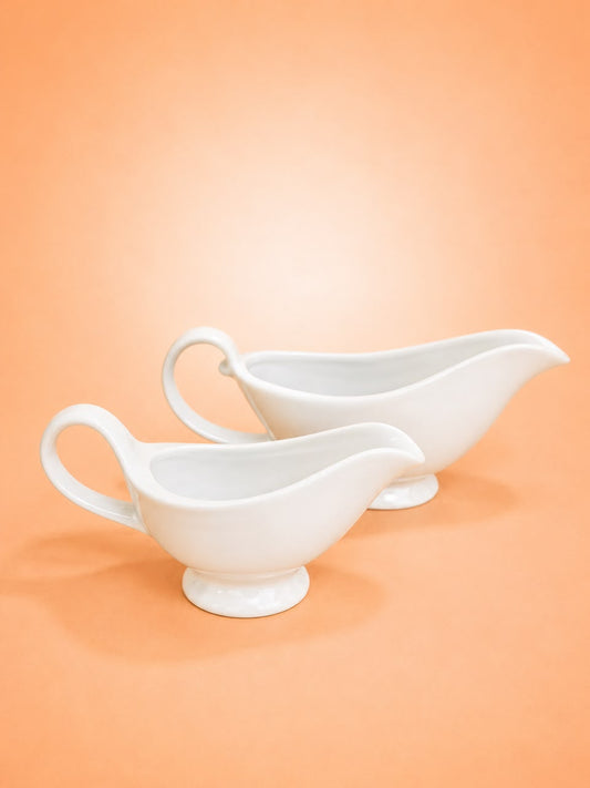 White Ceramic Gravy Boat – S & L