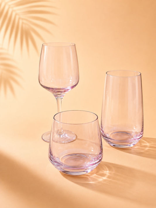 Turkish Pink Glassware Set – 18 Pieces