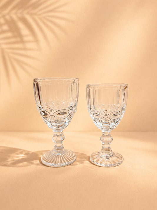 6pcs Elegant Textured Glasses – 350ml & 400ml