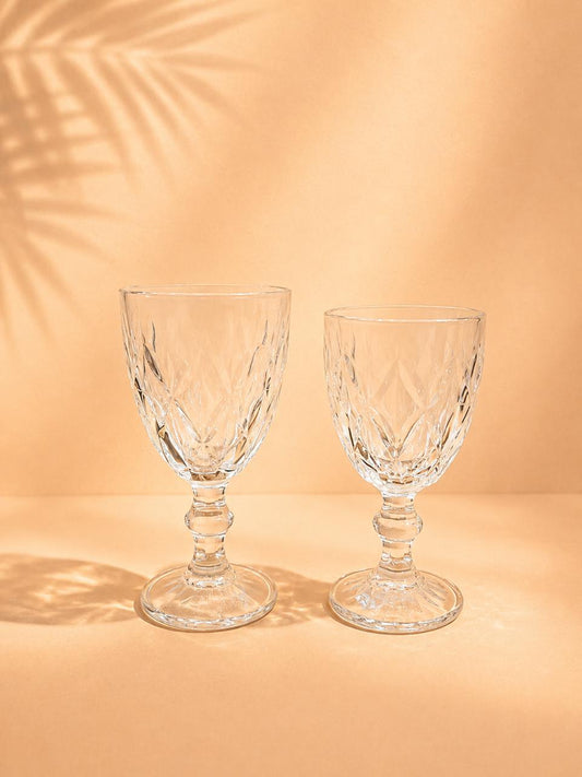6pcs Elegant Textured Glasses – 350ml & 400ml