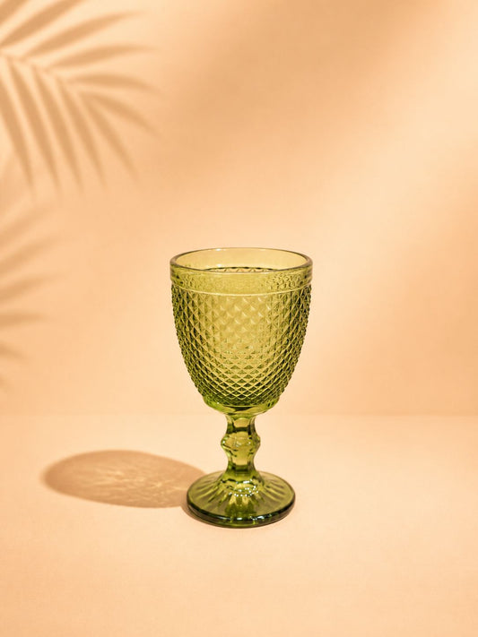 6pcs Green Textured Glass – 350ml