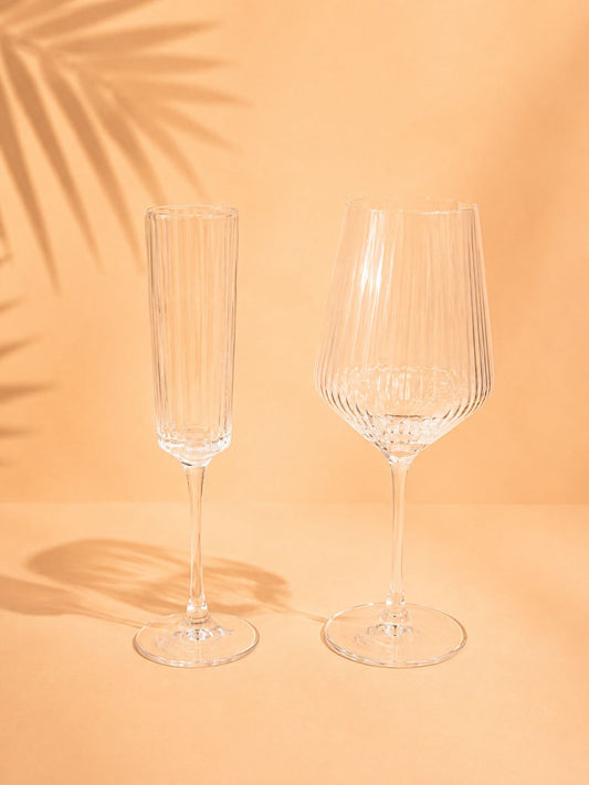 6pcs Flute & Stemmed Glass