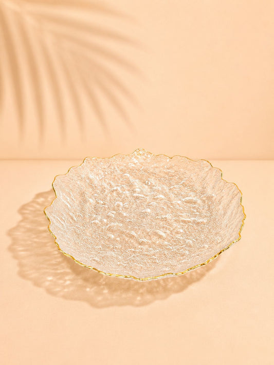 Textured Glass Serving Bowl – 26.5cm