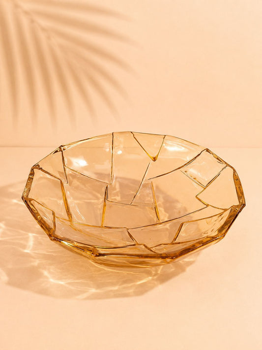 Amber Glass Serving Bowl