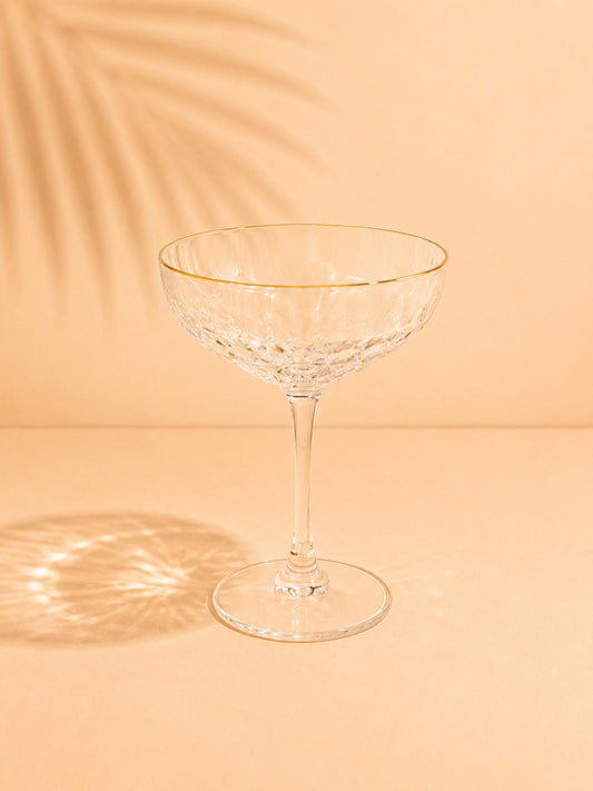 Gold Rim Coupe Glass – 330ml 6pcs