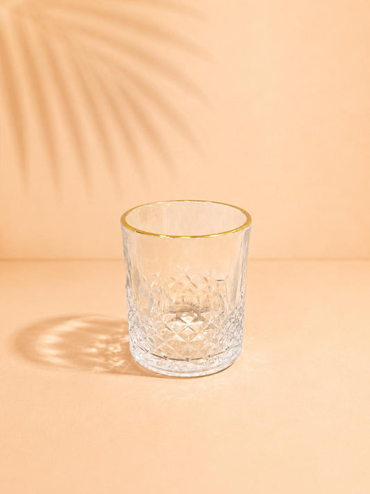 Gold Rim Crystal Tumbler – 220ml (6pcs)