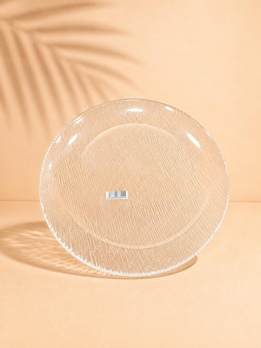 Textured Glass Serving Plate – 26cm