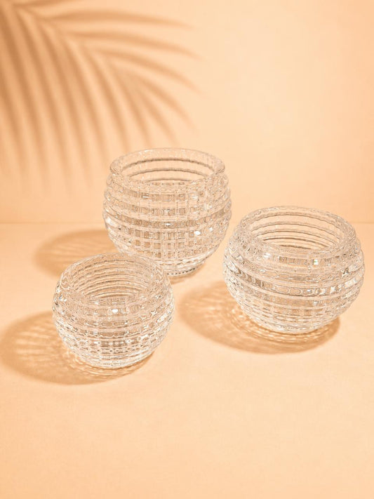 Textured Glass Bowl Set – 3 Sizes