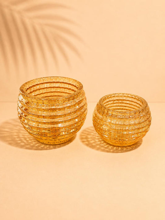 Amber Glass Bowl Set – 2 Sizes