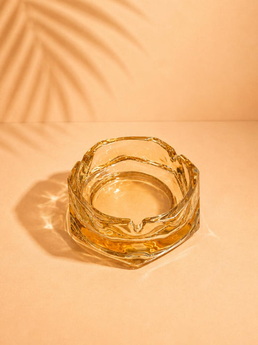 Amber Glass Ashtray – 13.5cm (6pcs)