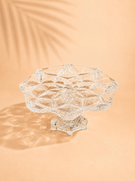 Crystal Cut Pedestal Serving Bowl