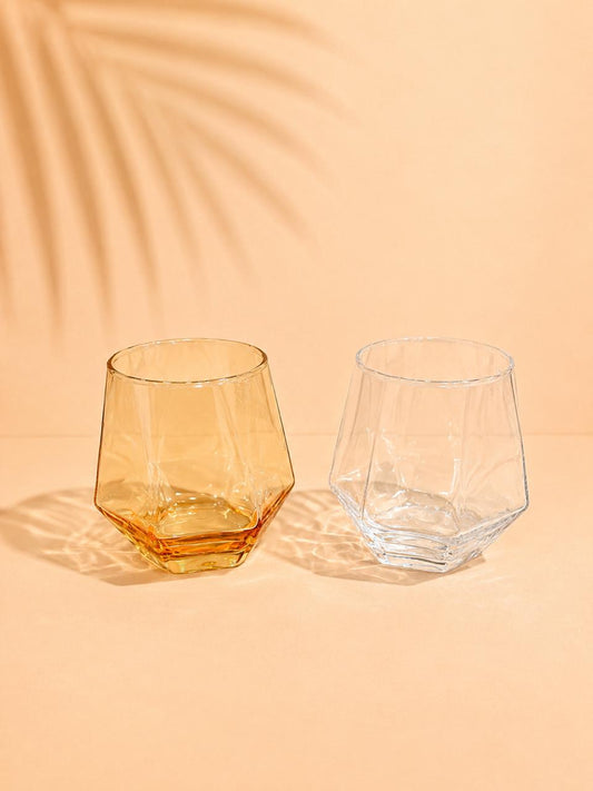 Faceted Glass Tumbler Set – 6 Pcs