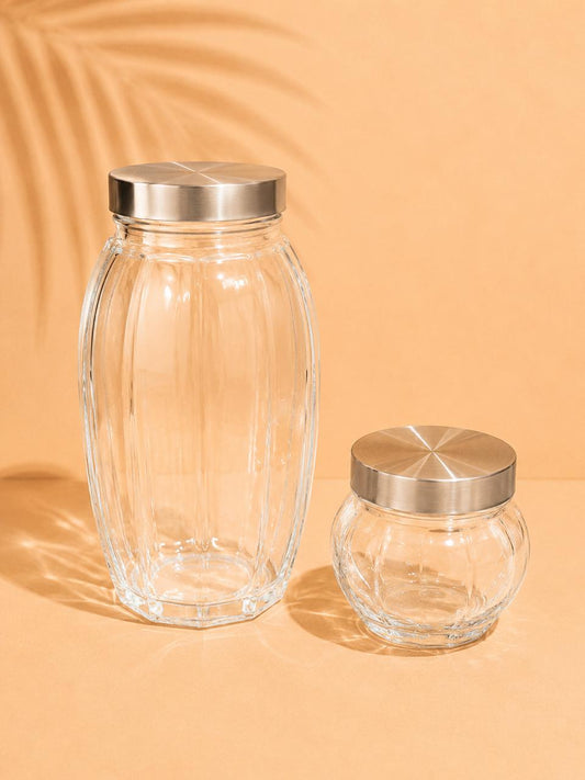 Ribbed Glass Storage Jar – 500ml & 2630ml