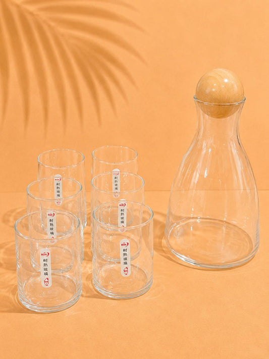 Glass Jug & 6 Cups Set – 1.7L + 320ml