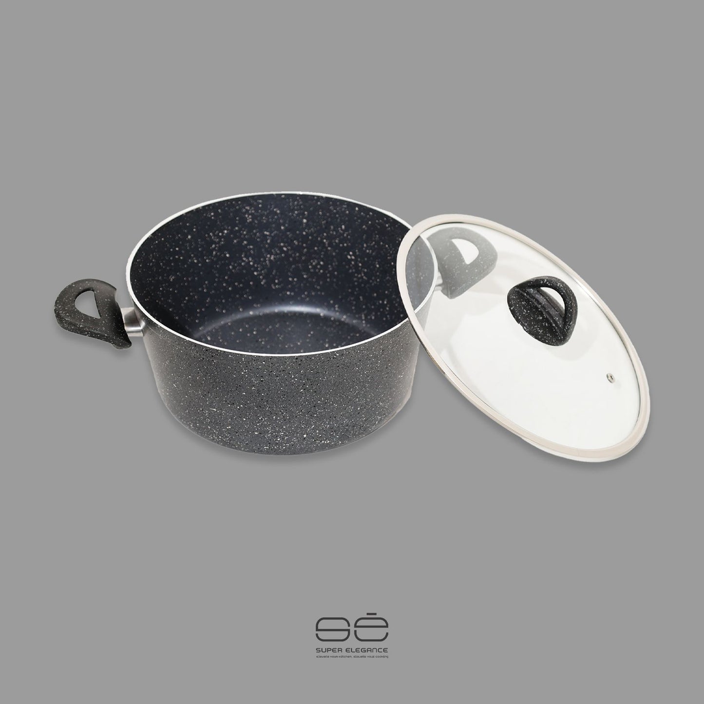 Super Elegance Deep Pot with Pyrex Lid 28 cm