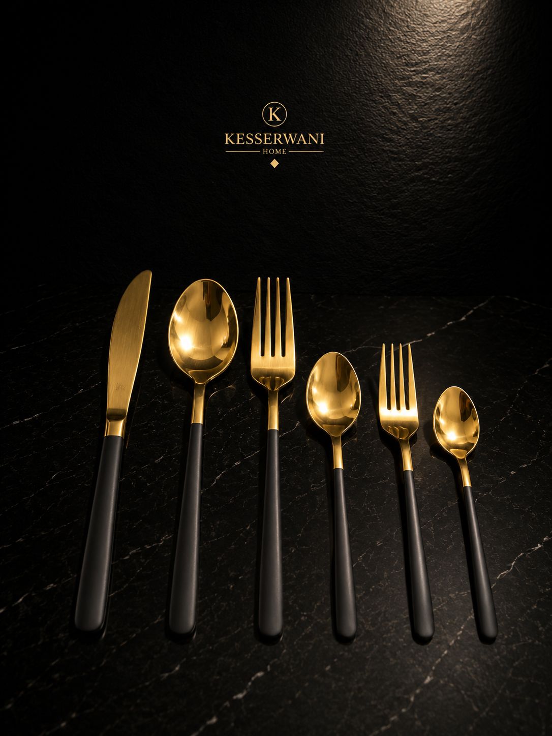 Royal Noir Gold 36-Piece Cutlery Set – Stainless Steel 304