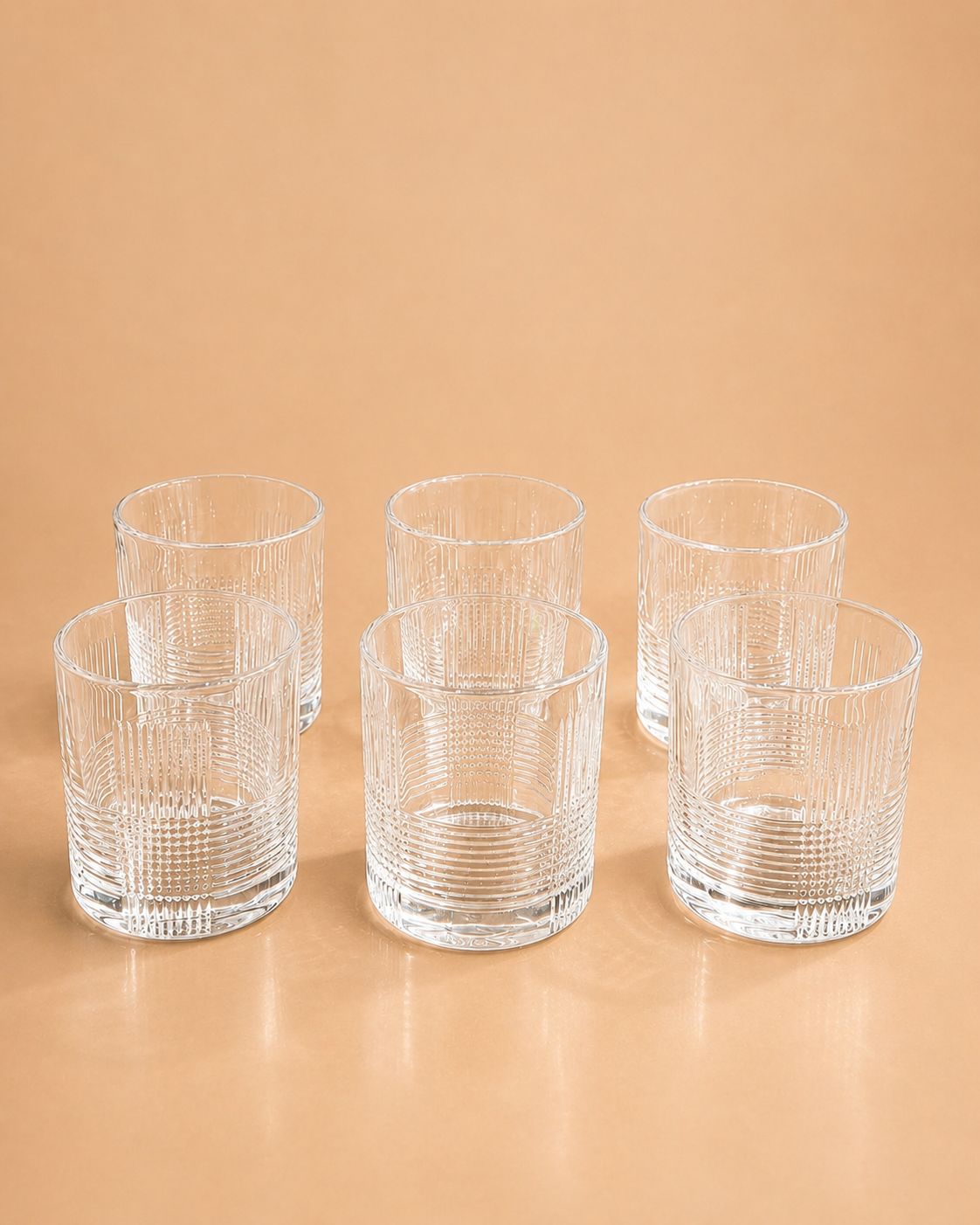 Luxe Line Crystal Tumbler Set – 215ml (Set of 6)