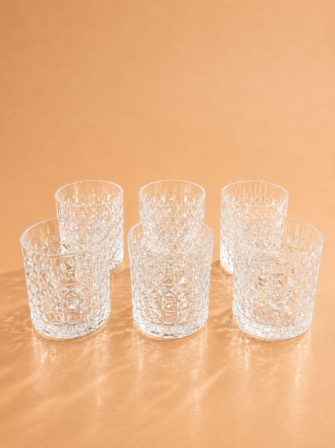 Royal Diamond Crystal Tumbler Set – 350ml (Set of 6)