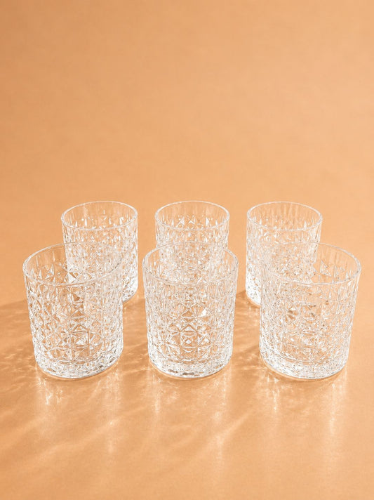 Royal Diamond Crystal Tumbler Set – 350ml (Set of 6)