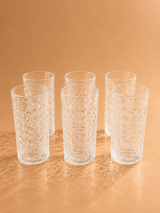 Royal Diamond Highball Glass Set – 375ml (Set of 6)